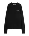 Palm Angels Cotton Oversize Crew Neck Sweatshirt In Black