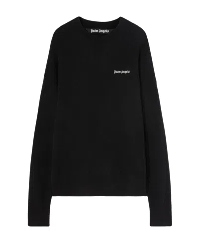 PALM ANGELS PALM ANGELS LOGO EMBROIDERED KNITTED JUMPER