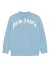 Palm Angels Kids' Logo-print Sweatshirt In Blue