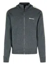 Palm Angels Grey Wool Blend Sweatshirt In Gray