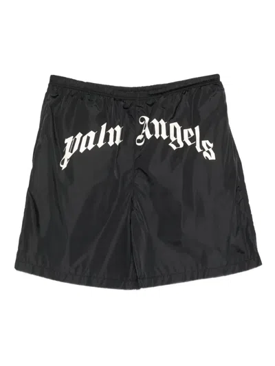 PALM ANGELS LOGO-PRINT SWIM SHORTS