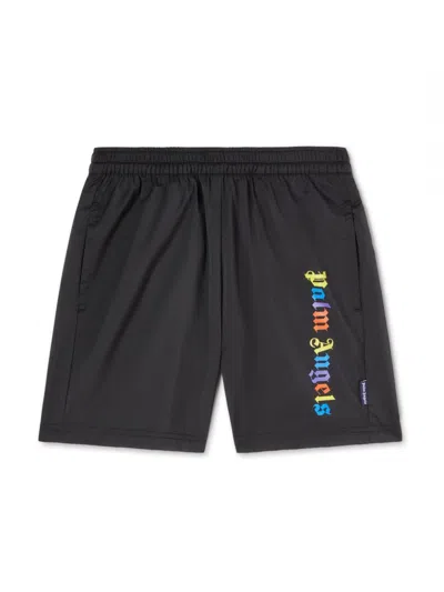 PALM ANGELS LOGO-PRINT SWIM SHORTS