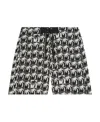 Palm Angels Logo Printed Drawstring Swim Shorts In Black