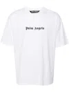 Palm Angels White Short-sleeved T-shirt With Monogram Pa Embroidery In 0110 0110 White Black