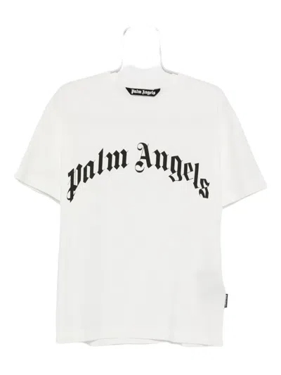Palm Angels Regular Logo T-shirt Short Sleeves In White
