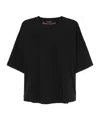 Palm Angels Loose T-shirt With Curved Logo On Back In Black