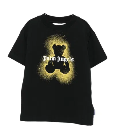 Palm Angels Kids' Logo-print T-shirt In Black