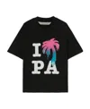 Palm Angels Printed Crewneck T-shirt In Black