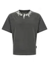 Palm Angels Grey Logo Print T-shirt In Gray