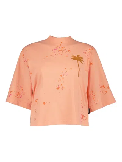 Palm Angels Logo-print T-shirt In Orange