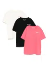 Palm Angels Logo-print T-shirt (pack Of Three) In White