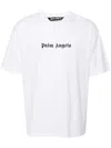 Palm Angels White Short-sleeved T-shirt With Monogram Pa Embroidery In White