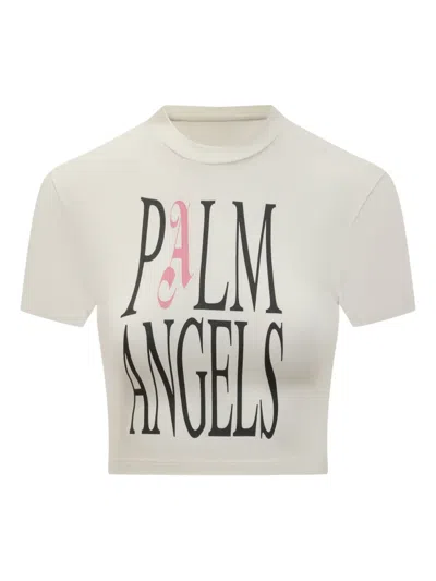 Palm Angels Logo-print T-shirt In White