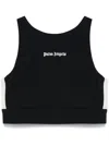 Palm Angels Black Training Crop Sport Top In Black