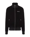 Palm Angels Black High Neck Sweatshirt With Logo Lettering On The Front In Wool Blend Man In Black