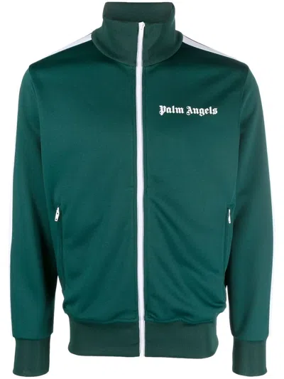 Palm Angels Logo-print Track Jacket In Green