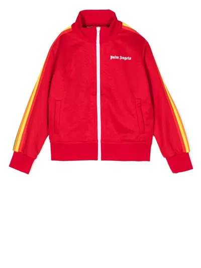Palm Angels Kids' Logo-print Track Jacket In Red