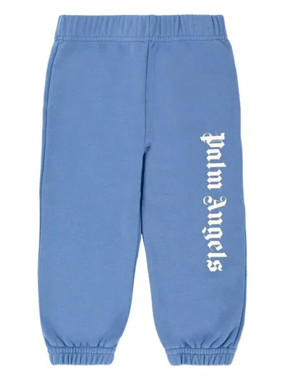 Palm Angels Babies' Logo-print Track Pants In Blue