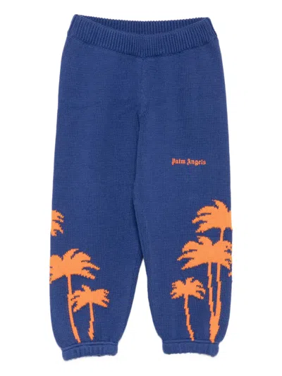 Palm Angels Logo-print Track Pants In Blue