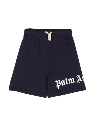 Palm Angels Kids' Logo-print Track Pants In Blue