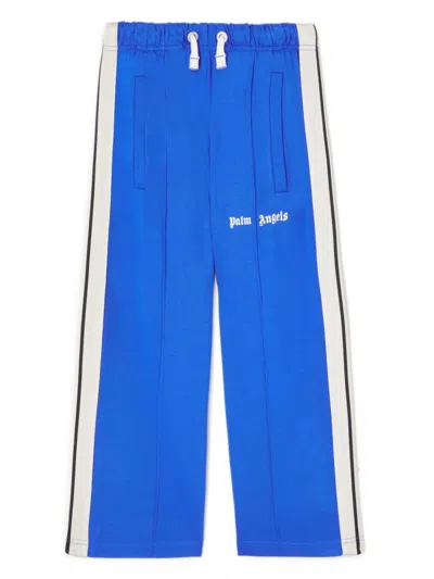 Palm Angels Kids' Logo-print Track Pants In Blue