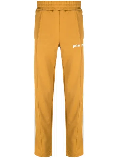 Palm Angels Logo-print Track Pants In Yellow