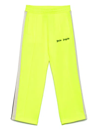 Palm Angels Kids' Logo-print Track Pants In Yellow