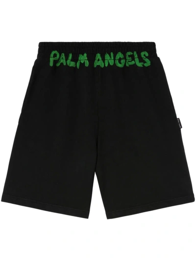 Palm Angels Logo-print Track Shorts In Black