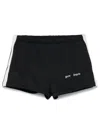 Palm Angels Sports Shorts With Logo Print In Black - Off White