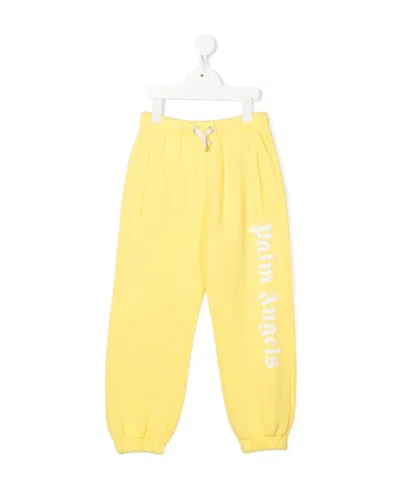 Palm Angels Logo-print Tracksuit Bottoms In Yellow