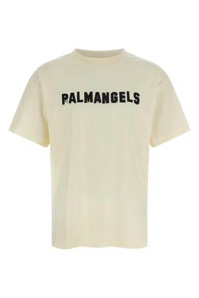 Palm Angels Logo Print T-shirt In Neutral