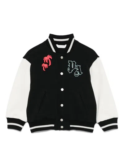 Palm Angels Kids' Logo-print Varsity Jacket In Black