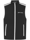 Palm Angels Logo Zip-front Sleeveless Jacket In Black