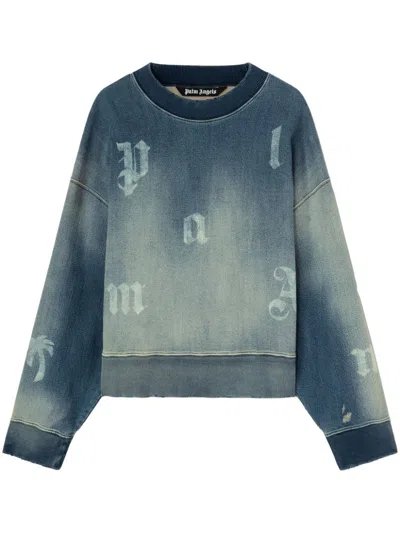 PALM ANGELS LOGO-PRINT WASHED SWEATSHIRT