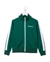 Palm Angels Logo-print Zip-up Bomber Jacket In Green