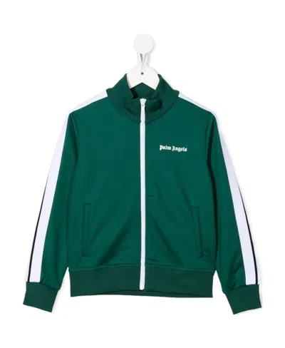 Palm Angels Logo-print Zip-up Bomber Jacket In Green