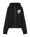 Palm Angels Logo-print Zip-up Hoodie In Black