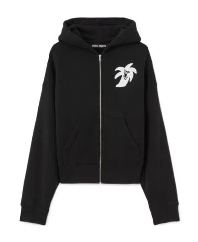 PALM ANGELS PALM ANGELS LONG SLEEVED LOGO PRINTED HOODIE