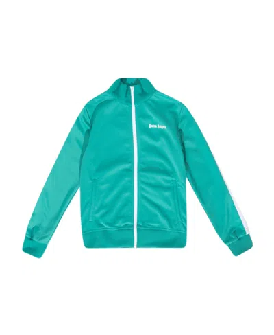 Palm Angels Logo-print Zipped Track Jacket In Green