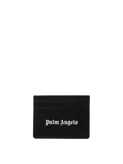 Palm Angels Logo Printed Cardholder In Black