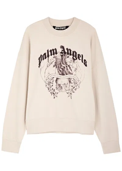 PALM ANGELS PALM ANGELS LOGO PRINTED COTTON SWEATSHIRT