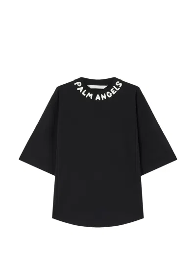 Palm Angels Logo-printed Crew-neck T-shirt In Black