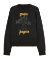 Palm Angels Logo Printed Crewneck Sweatshirt In Black
