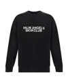 Palm Angels Black Cotton Oversize Sweatshirt In Black