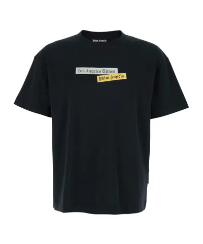 PALM ANGELS PALM ANGELS LOGO PRINTED CREWNECK T-SHIRT