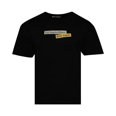 Pre-owned Palm Angels Logo Printed Crewneck T-shirt 'black/multicolor' | Men's Size L