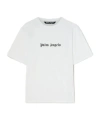 Palm Angels White Short-sleeved T-shirt With Monogram Pa Embroidery In White