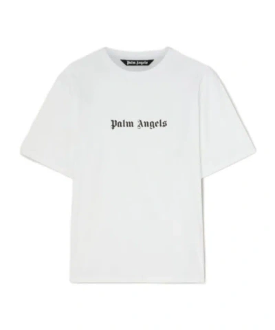 PALM ANGELS PALM ANGELS LOGO PRINTED CREWNECK T-SHIRT