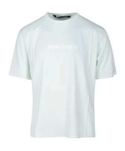 Palm Angels Logo Printed Crewneck T-shirt In White