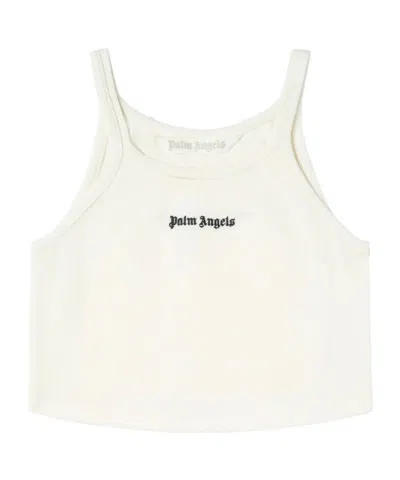 PALM ANGELS PALM ANGELS LOGO PRINTED CREWNECK TANK TOP
